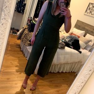 Army Green Jumpsuit - open back with tie